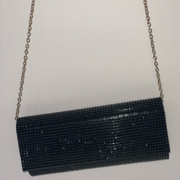 2 in 1: ALDO Black Sequined Envelope Chain Clutch - Picture 5 of 5